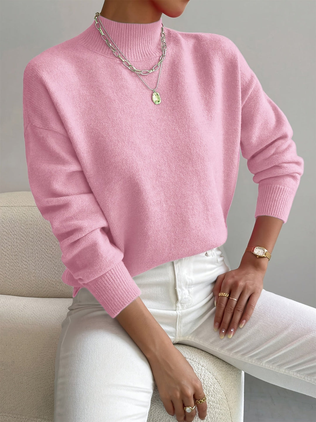 Christiane | Weicher Pullover mit Stehkragen