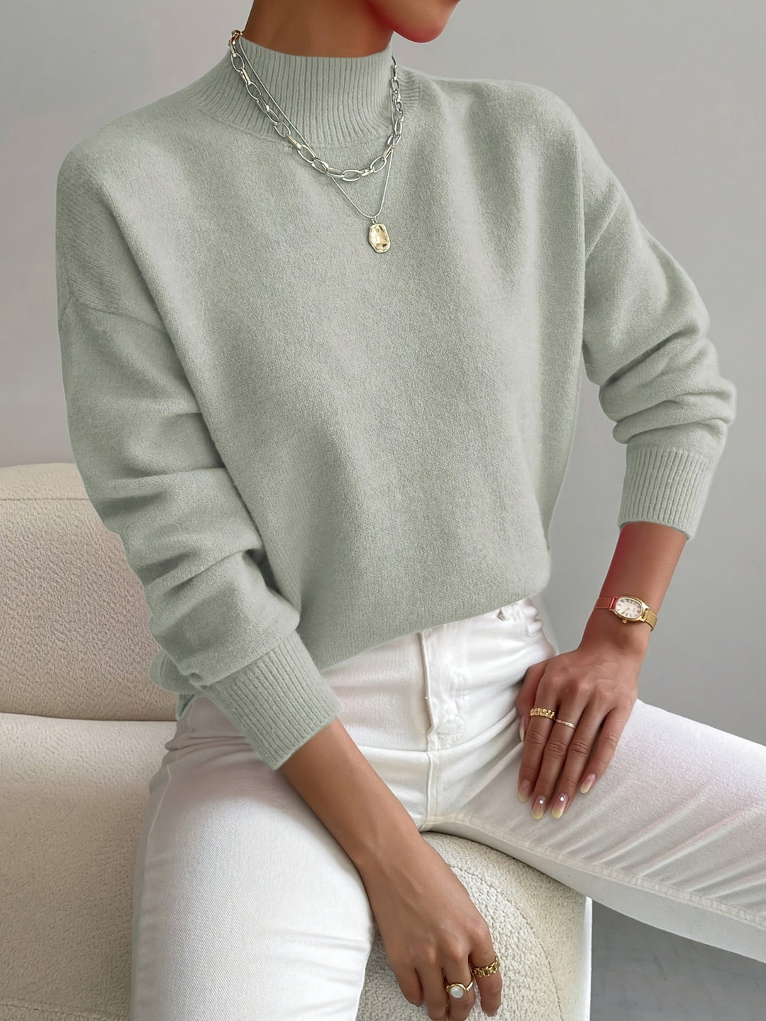 Christiane | Weicher Pullover mit Stehkragen